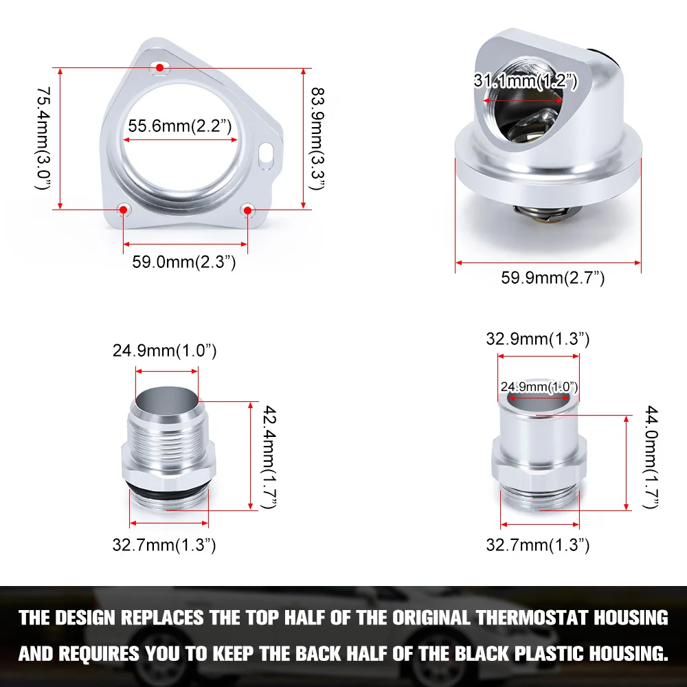 PQY carcasa termostato giratorio universal para Honda K20 K24 - imagen 3