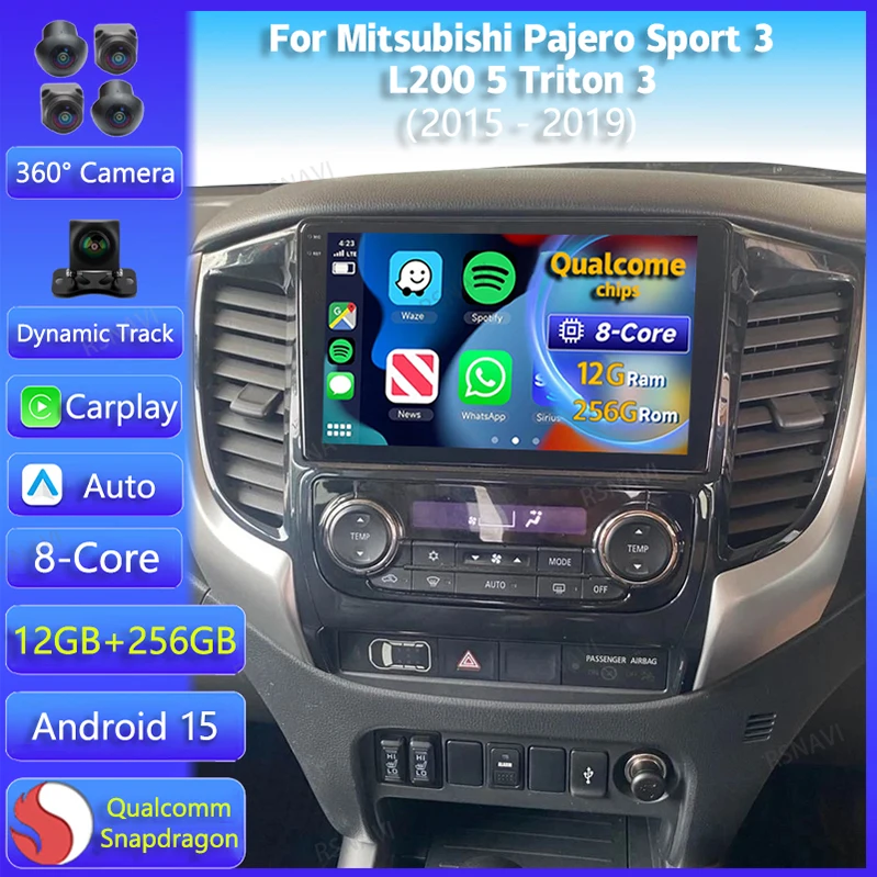 Radio Android con CarPlay Mitsubishi L200/Pajero Sport 2015-2019