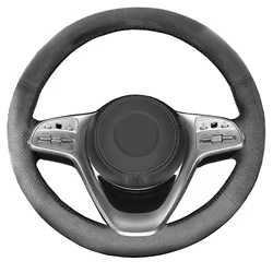 Funda para volante de ante negra cosida a mano Mercedes Clase S W222