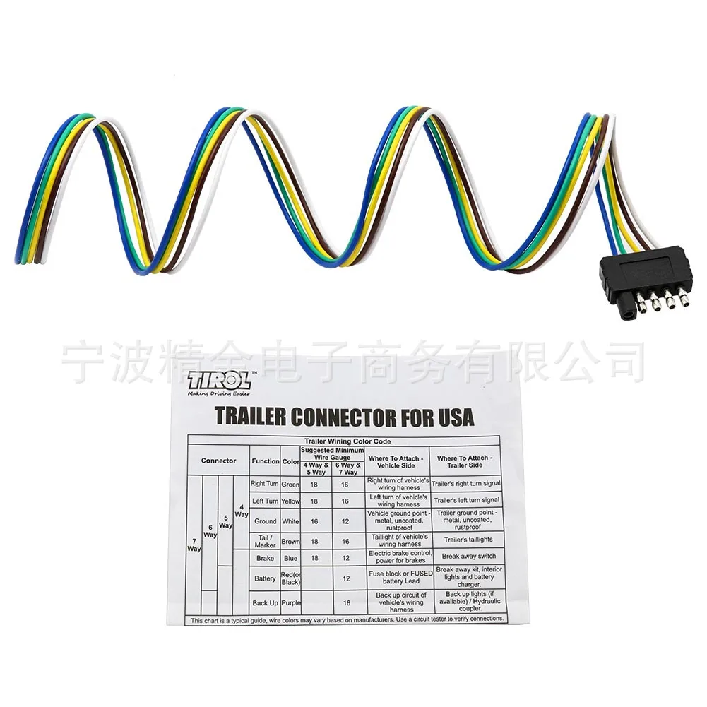 Adaptador enchufe remolque americano conector arnés de cableado - imagen 3