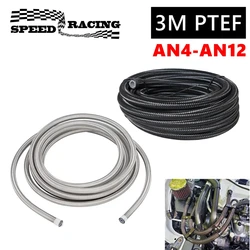 Manguera freno PTFE trenzada de acero inoxidable 3 m AN4-AN12