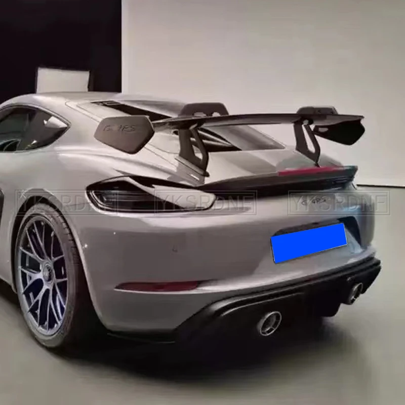 Alerón trasero de fibra de carbono para Porsche Cayman 718, 987, 997, 998, 981, 911, Boxster GT4, doble cubierta - imagen 3
