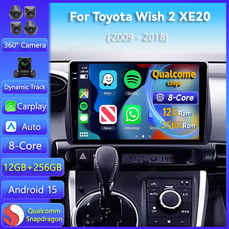 Radio multimedia Android 15 Toyota Wish 2DIN – GPS Wireless Carplay