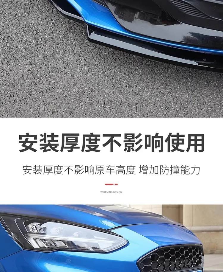Detalle del diseño del alerón delantero para Ford Focus