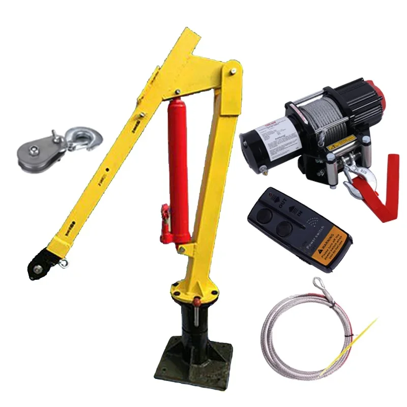 Grúa hidráulica plegable 12V/24V para camión de 500 a 800 kg