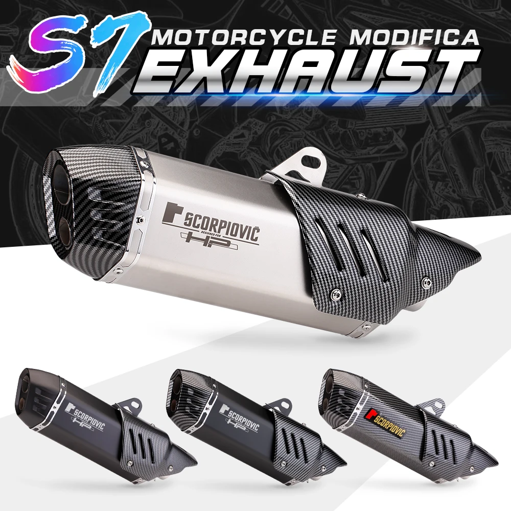 Escape de acero inoxidable S7: silenciador universal alto rendimiento