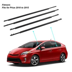 4 tiras de intemperie para moldura de correa de puerta 75710‐47021 Correa de sellado de ventana exterior para Prius 2010 a 2015 75720‐47021 75740‐47021