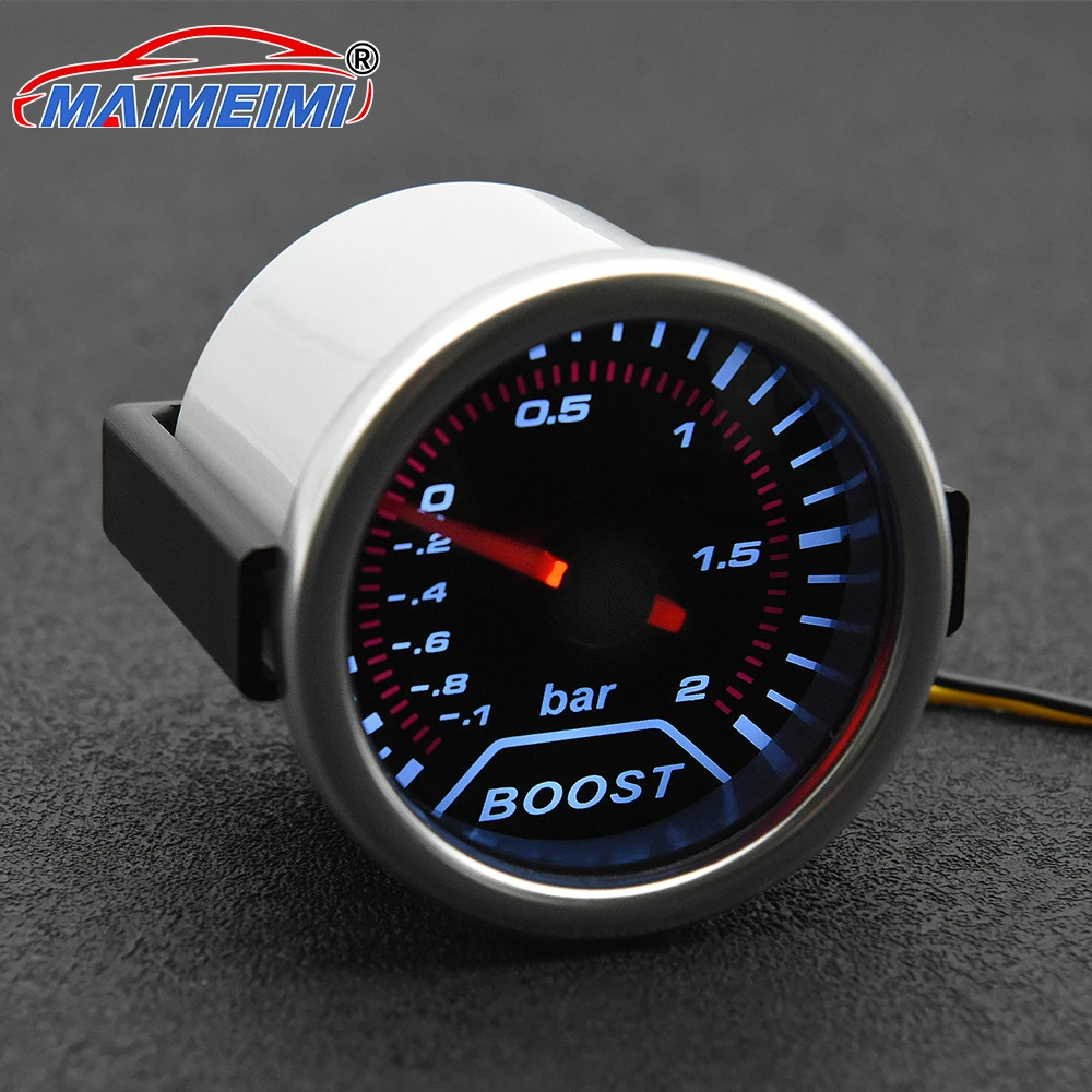 Manómetro de presión del turbo -1 a 2 bar, 52 mm, LED blanco