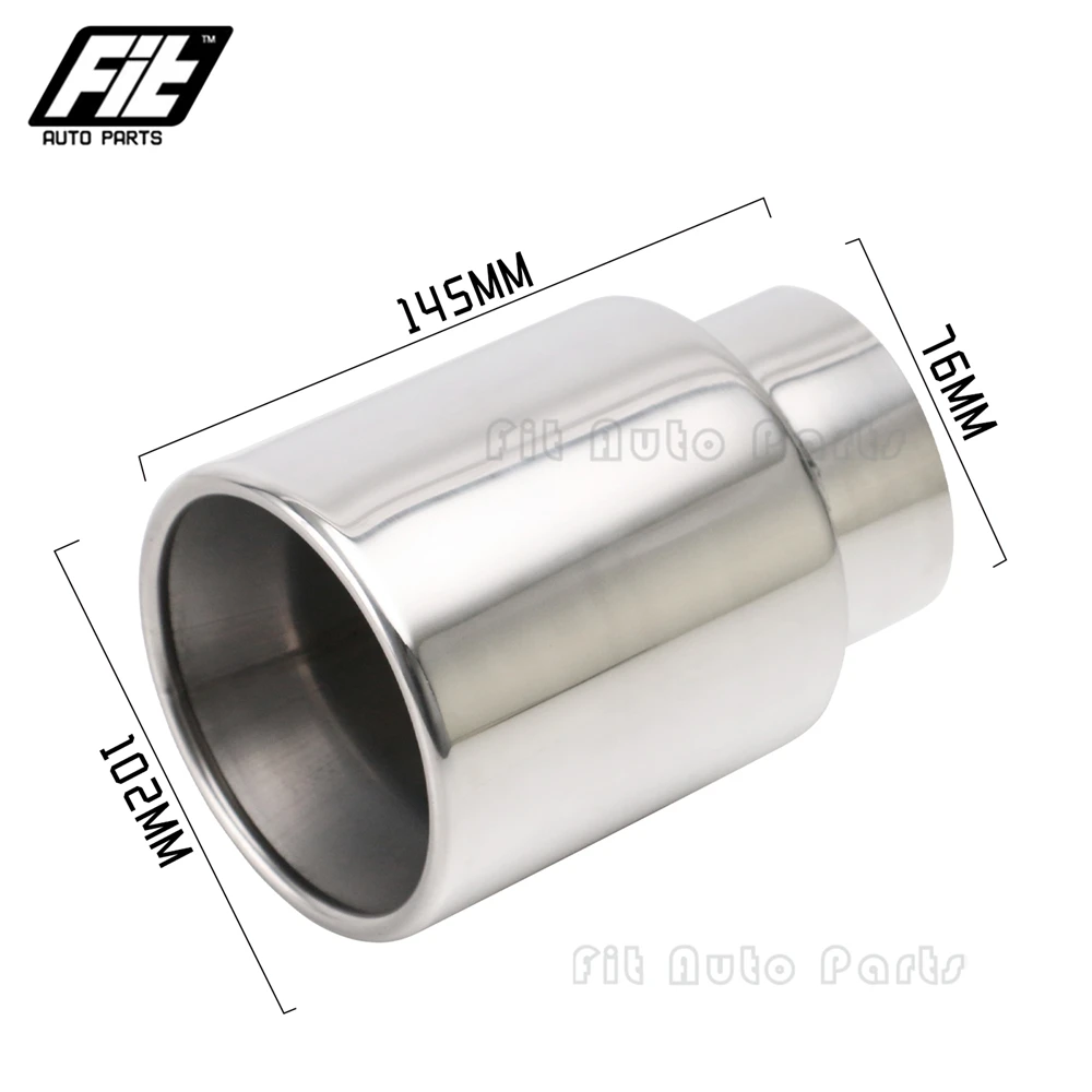 Tubo escape cromada acero inox silenciador redondo de Universal - imagen 3