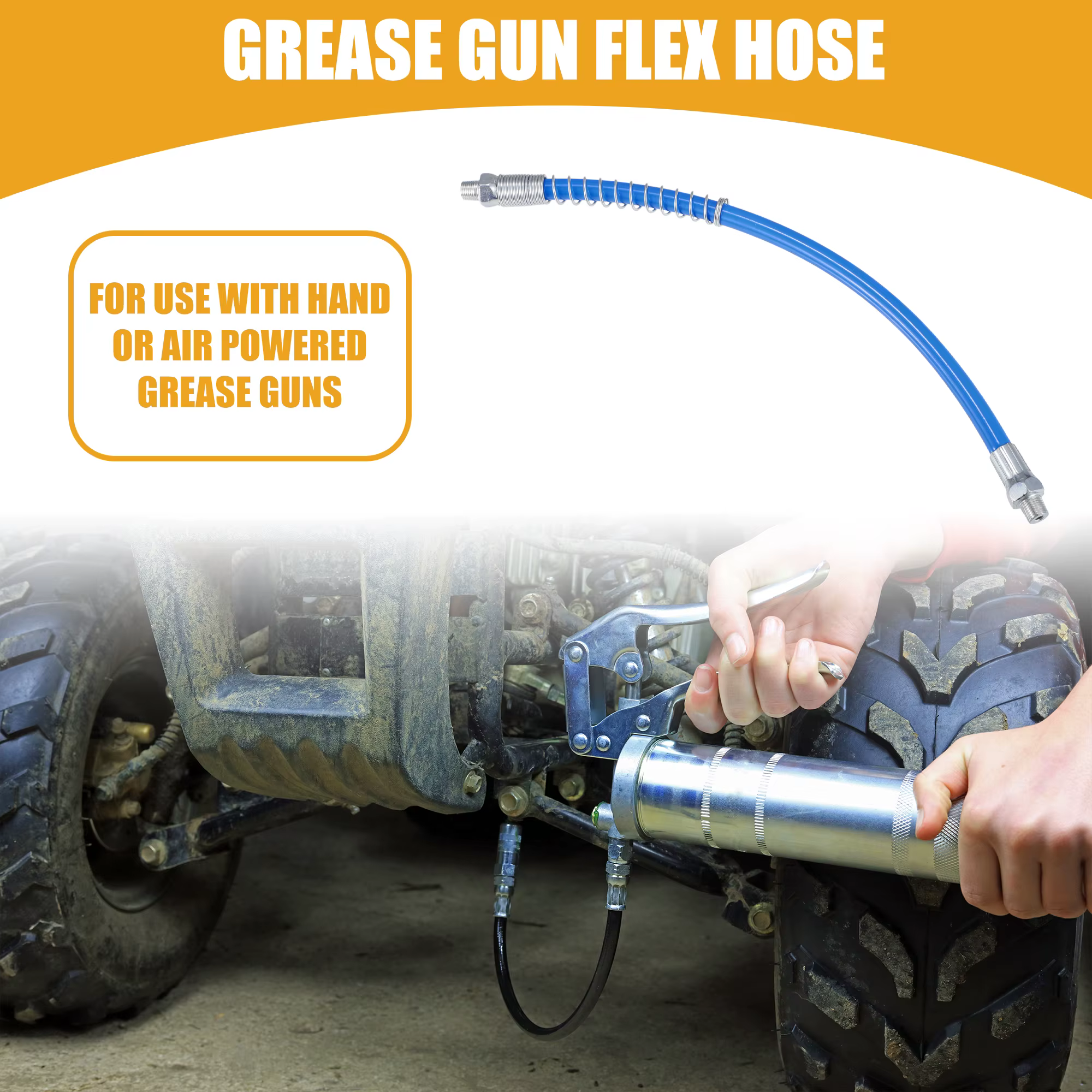 Manguera flexible azul para pistola de engrase X Autohaux