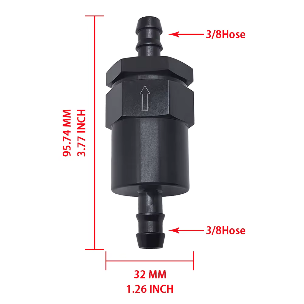 Filtro de combustible en línea de aluminio negro 3/8, 30 micras - imagen 3