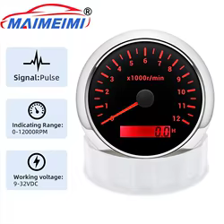 Tacómetro digital 85 mm, 12.000 rpm y luz roja – universal