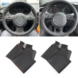 Protector de volante de cuero y microfibra perforado para Audi