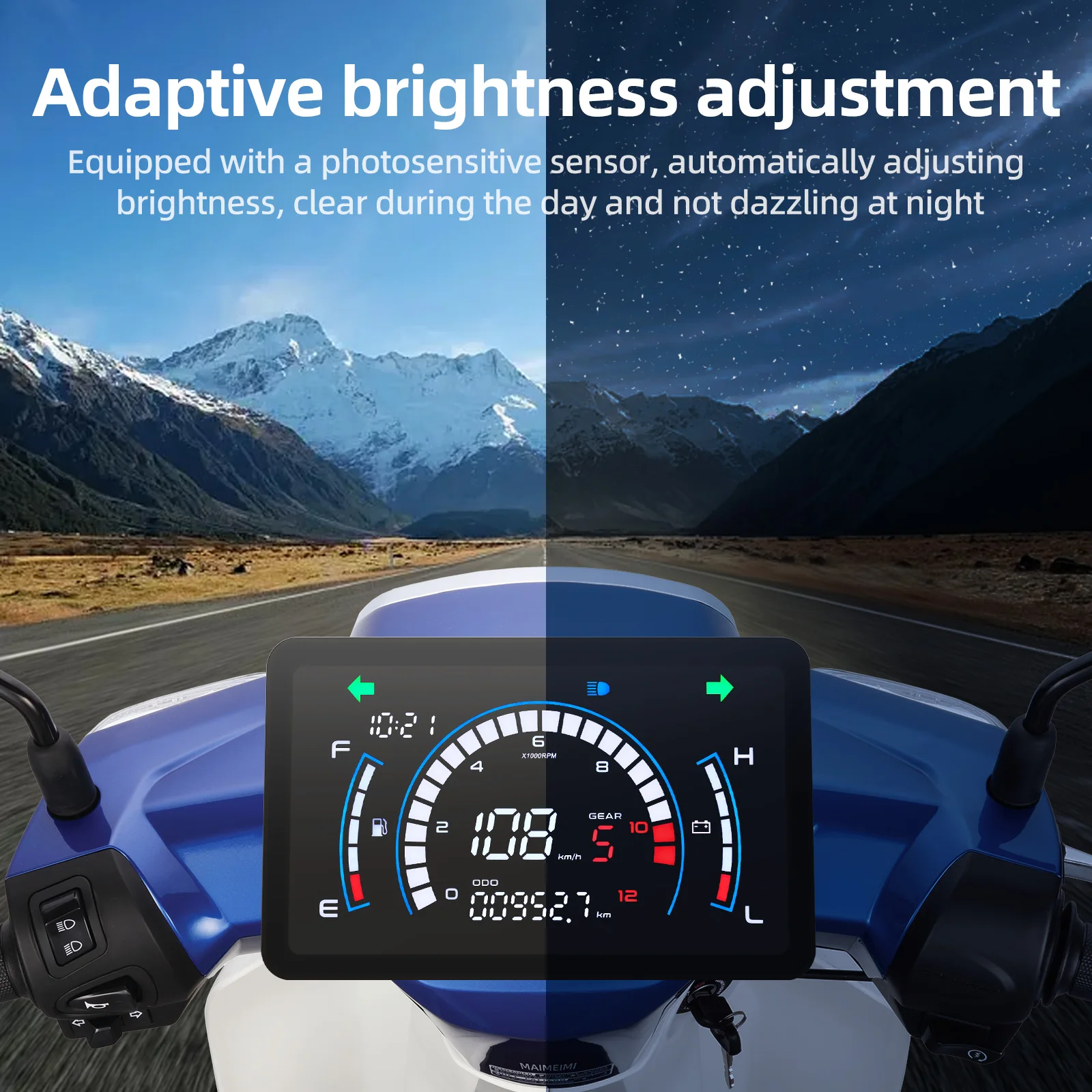Velocímetro digital Honda EX5 LCD impermeable con odómetro y tacómetro - imagen 2