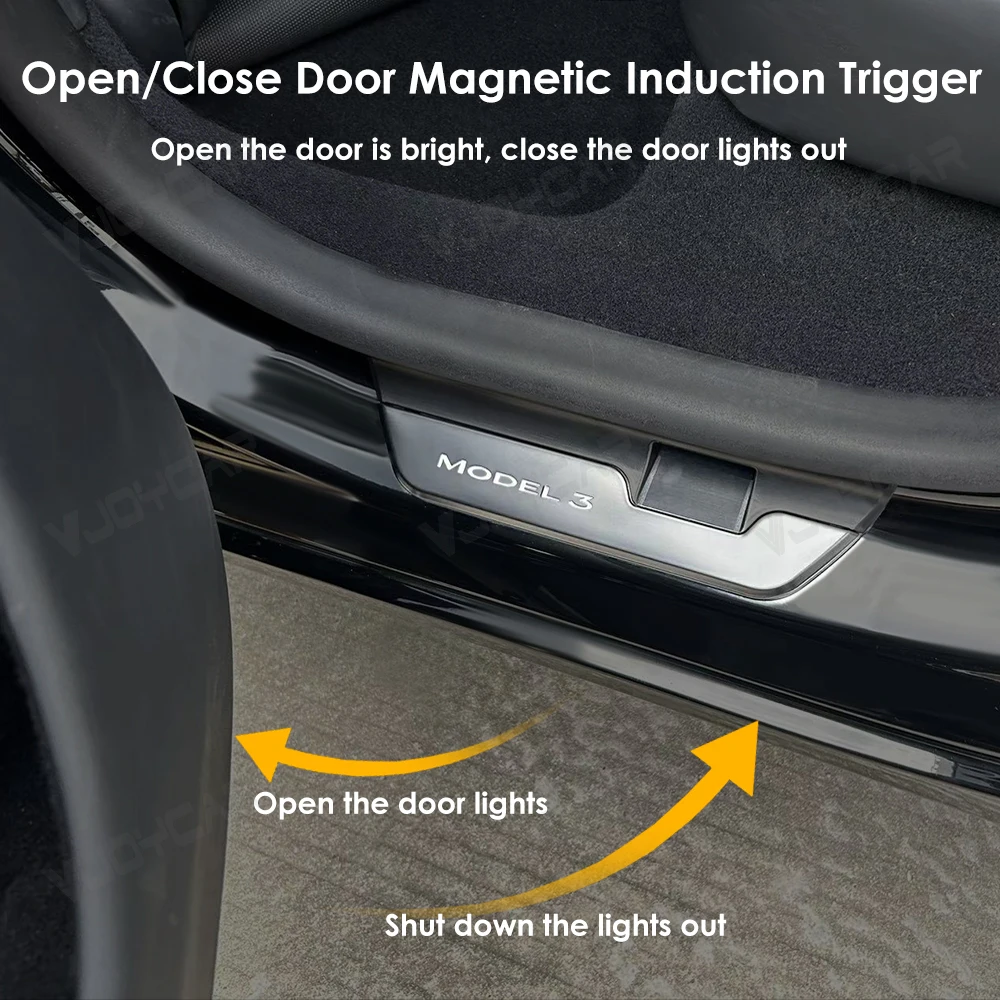 Tira de umbral LED bienvenida para Tesla Model 3 Highland - imagen 5