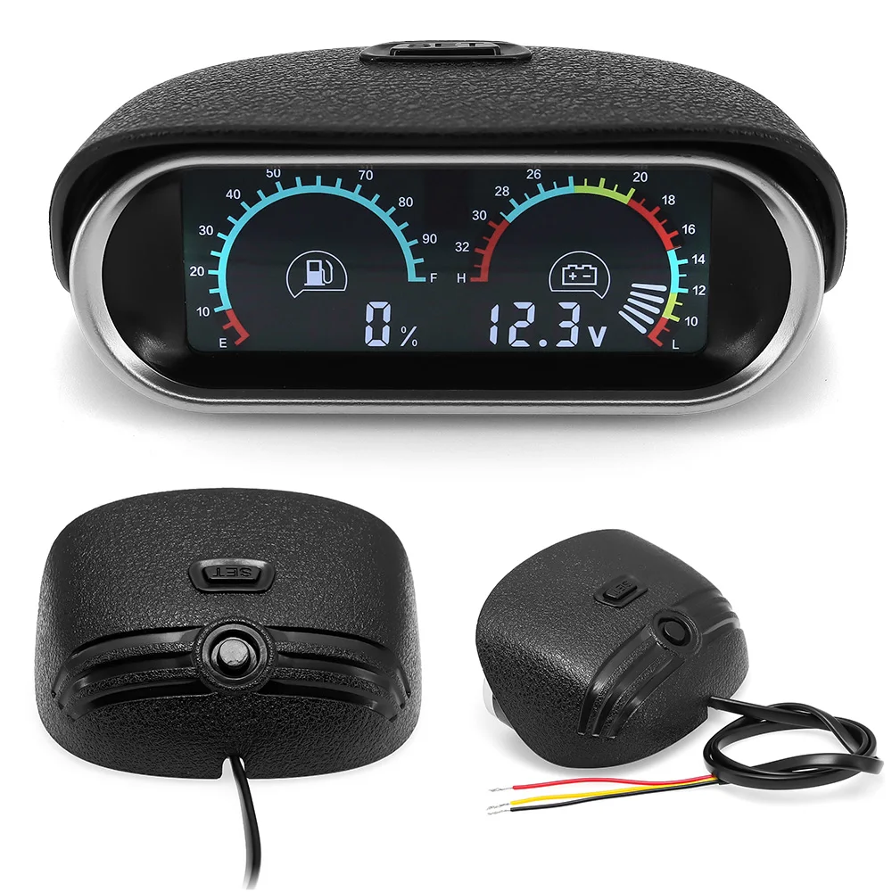 Medidor nivel combustible LED con voltímetro digital 12V-24V