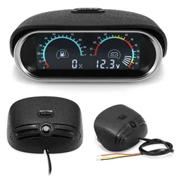 Medidor nivel combustible LED con voltímetro digital 12V-24V