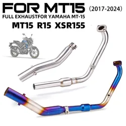 Colector de escape inox 51 mm para Yamaha MT-15, R15 V3/V4 y XSR155