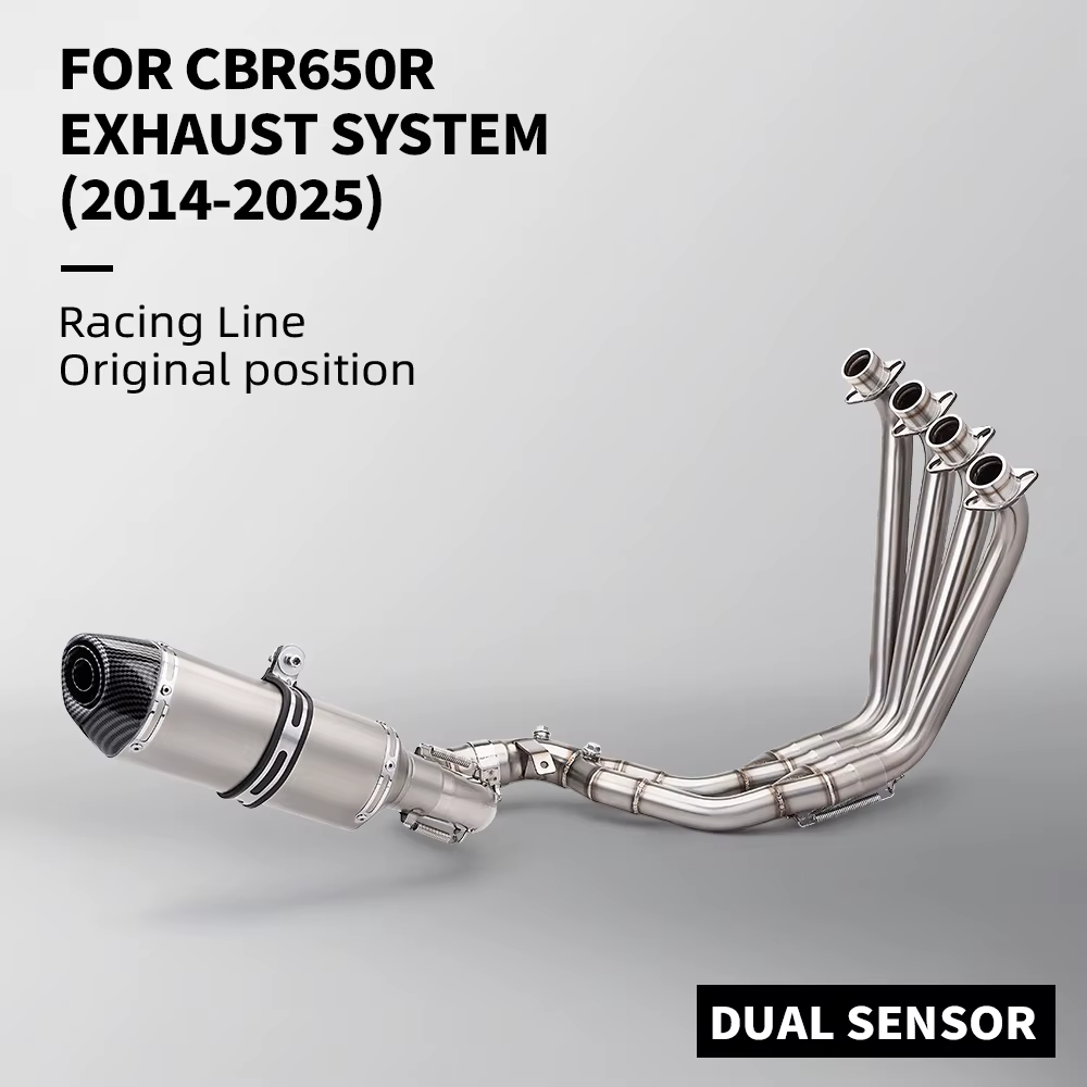 Tubo de enlace de escape con 2 sondas lambda para Honda CBR650/CB650F