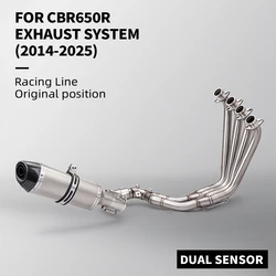 Tubo de enlace de escape con 2 sondas lambda para Honda CBR650/CB650F