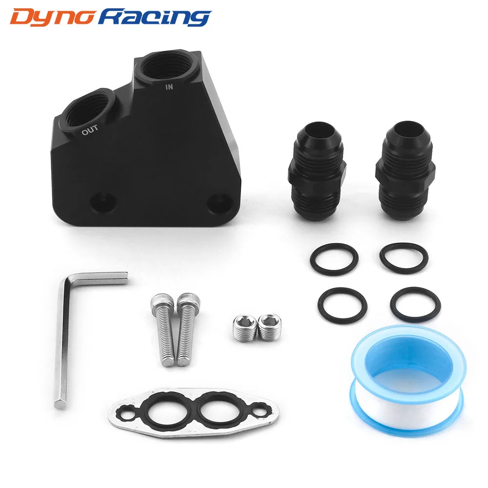Adaptador enfriador aceite negro Chevrolet Corvette C5 C6 C7 LS1-LS7