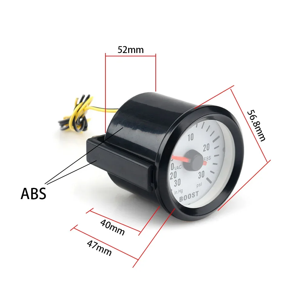 Manómetro de turbo 52 mm con LED azul, 1–2 bar y -30 a 30 psi - imagen 2