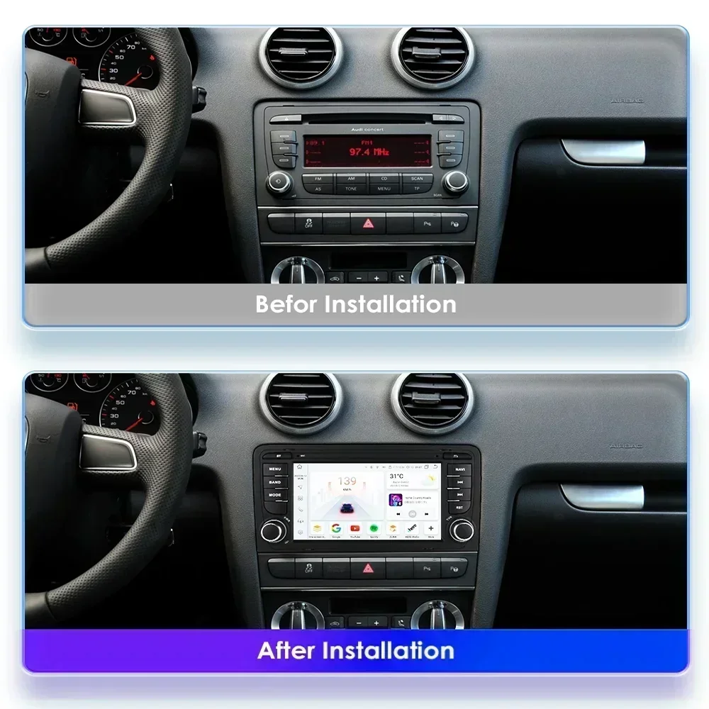 Radio Android coche CarPlay inalámbrico – Audi A3 8P 7 pulgadas - imagen 2
