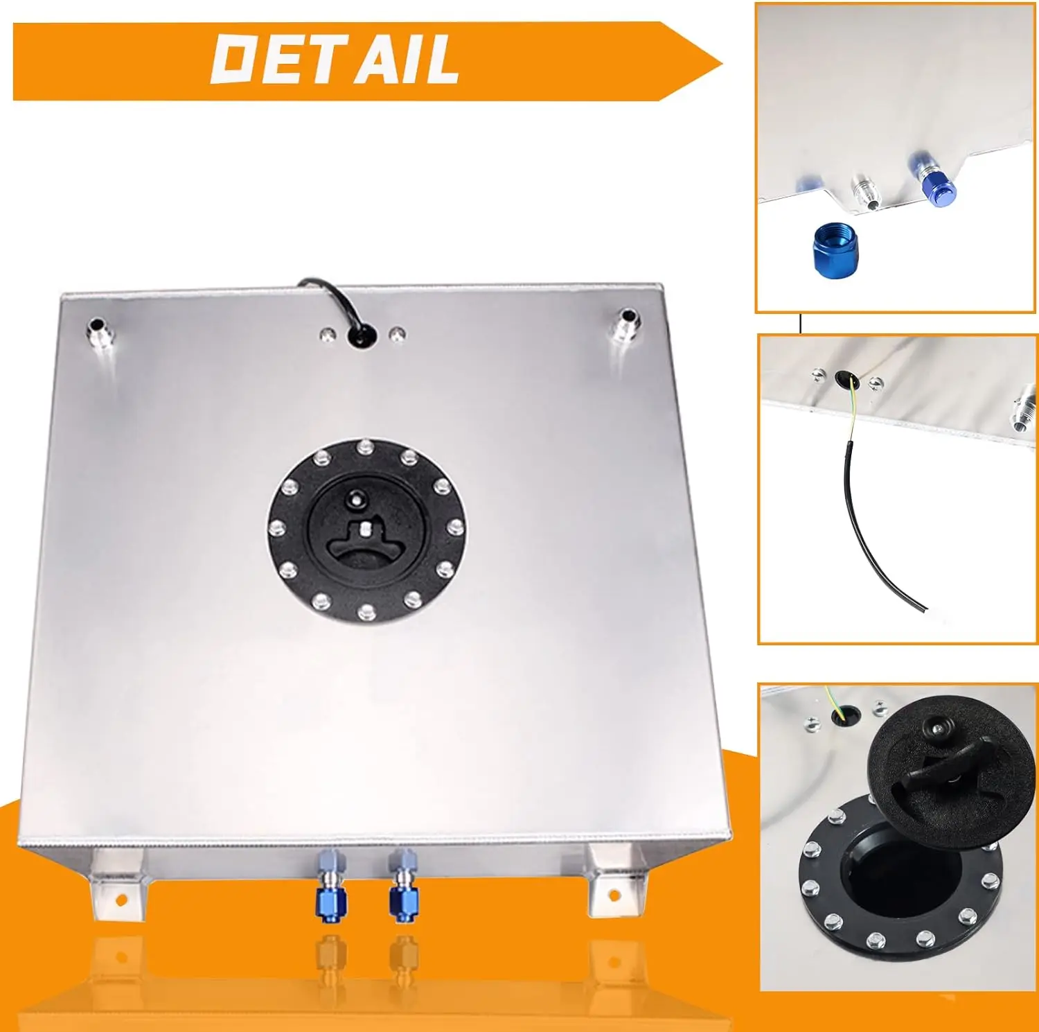 Depósito Fuel Cell universal de aluminio con espuma y tapa - imagen 4