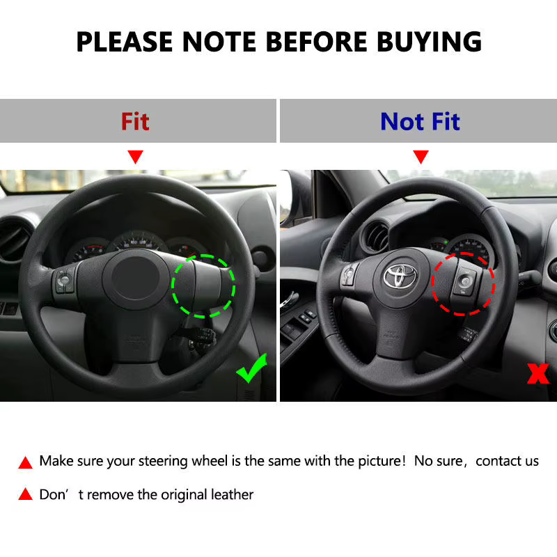 Cubierta de cuero de microfibra perforada para volante de coche FOXSN