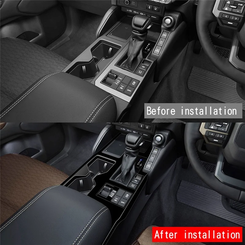 Moldura de la consola de cambio Toyota Prado LC250 2024, negro brillo - imagen 2