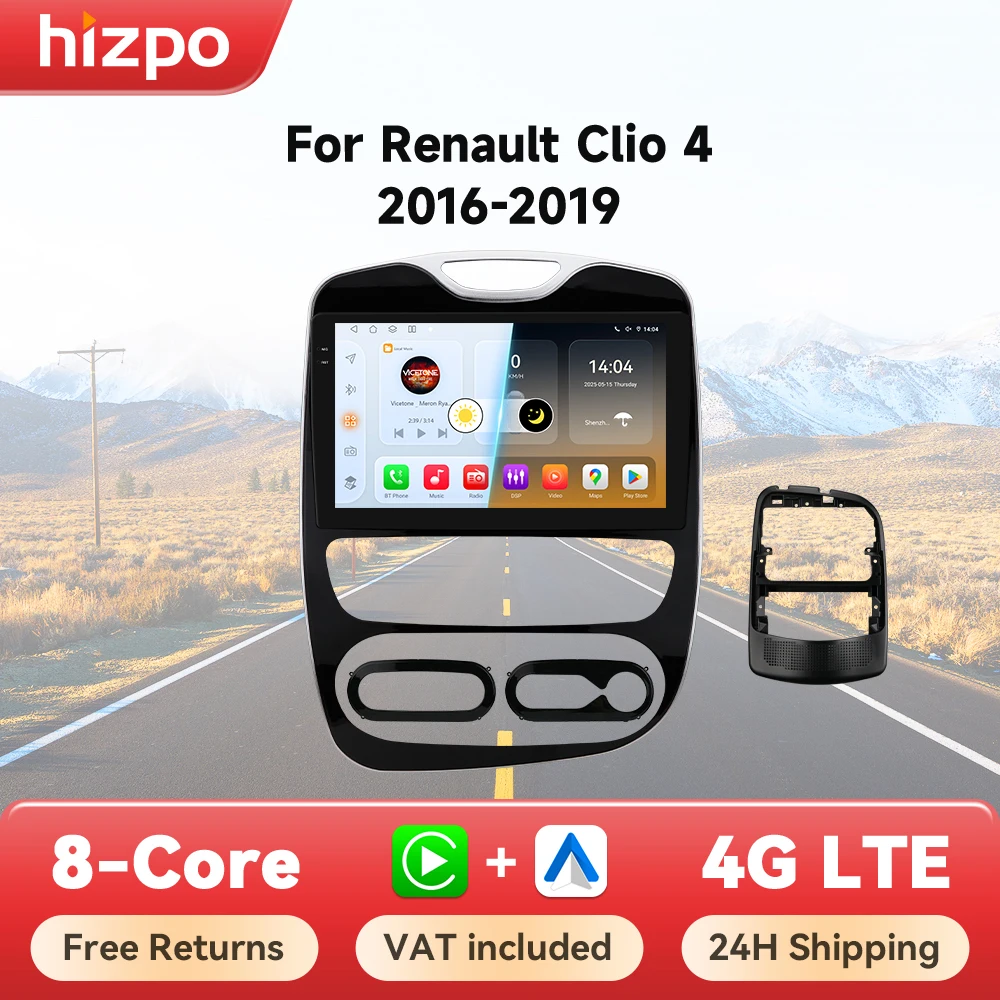 Hizpo 6115 Radio Android Auto para Renault Clio 4 2016-2019 GPS WIFI