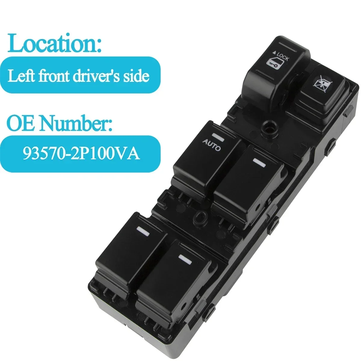 93570-2P100VA Interruptor elevalunas conductor – Kia Sorento R 2010-2014 - imagen 2