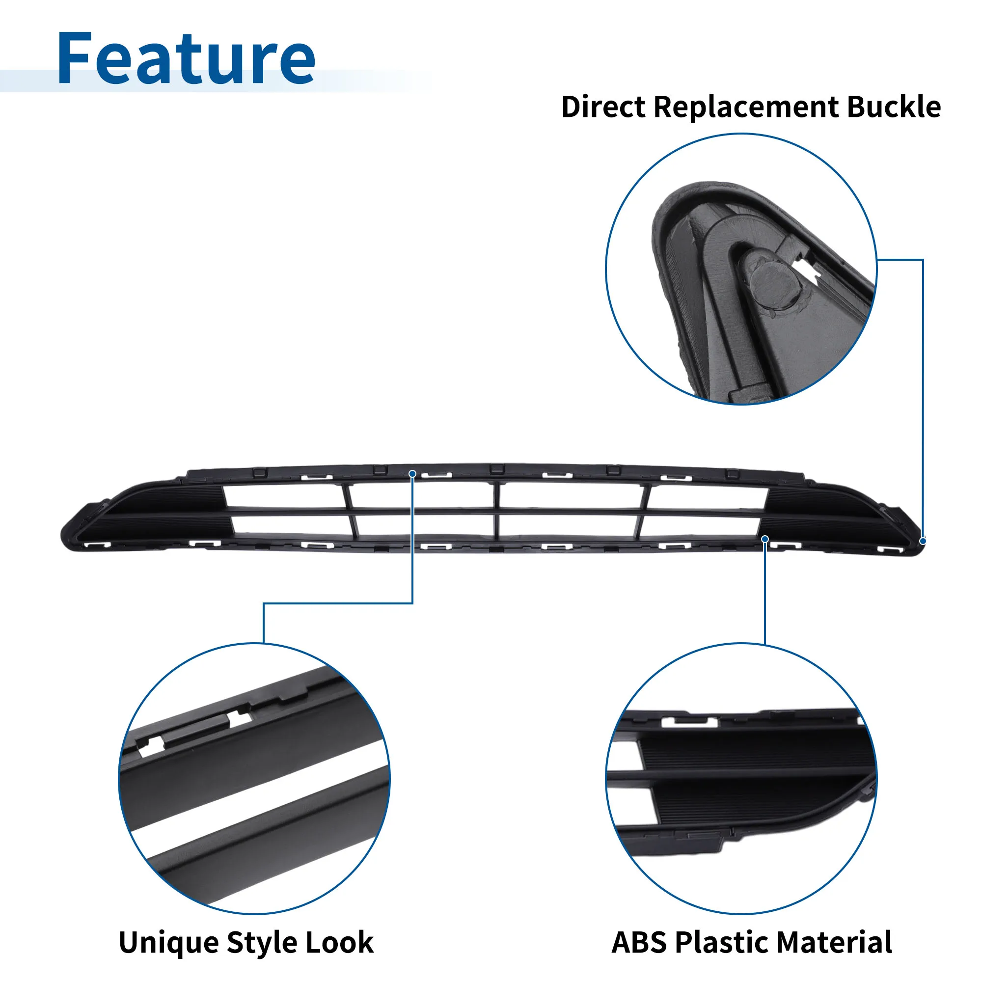 UXCELL Rejilla inferior Paragolpes delantero para Hyundai Sonata 15-17 Rejilla de cubierta de parachoques - imagen 4