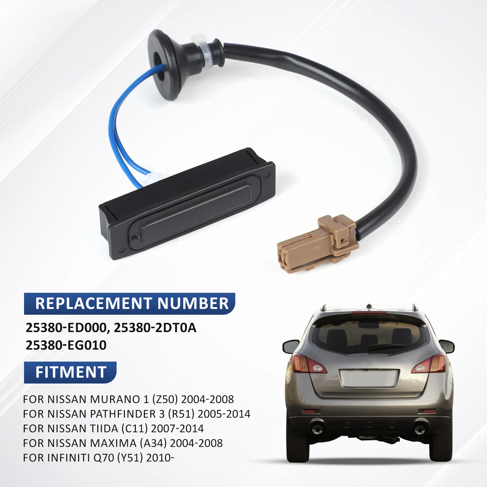 Nissan 25380-ED000 interruptor de puerta trasera negro Maxima 09-14 - imagen 4