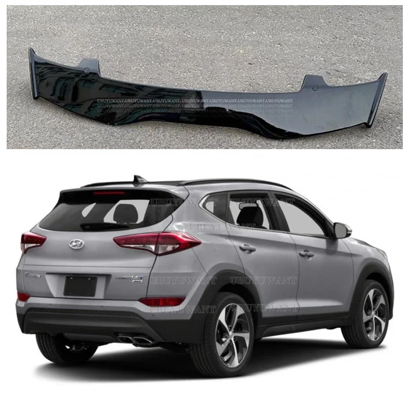 Vista frontal del alerón instalado en Hyundai Tucson