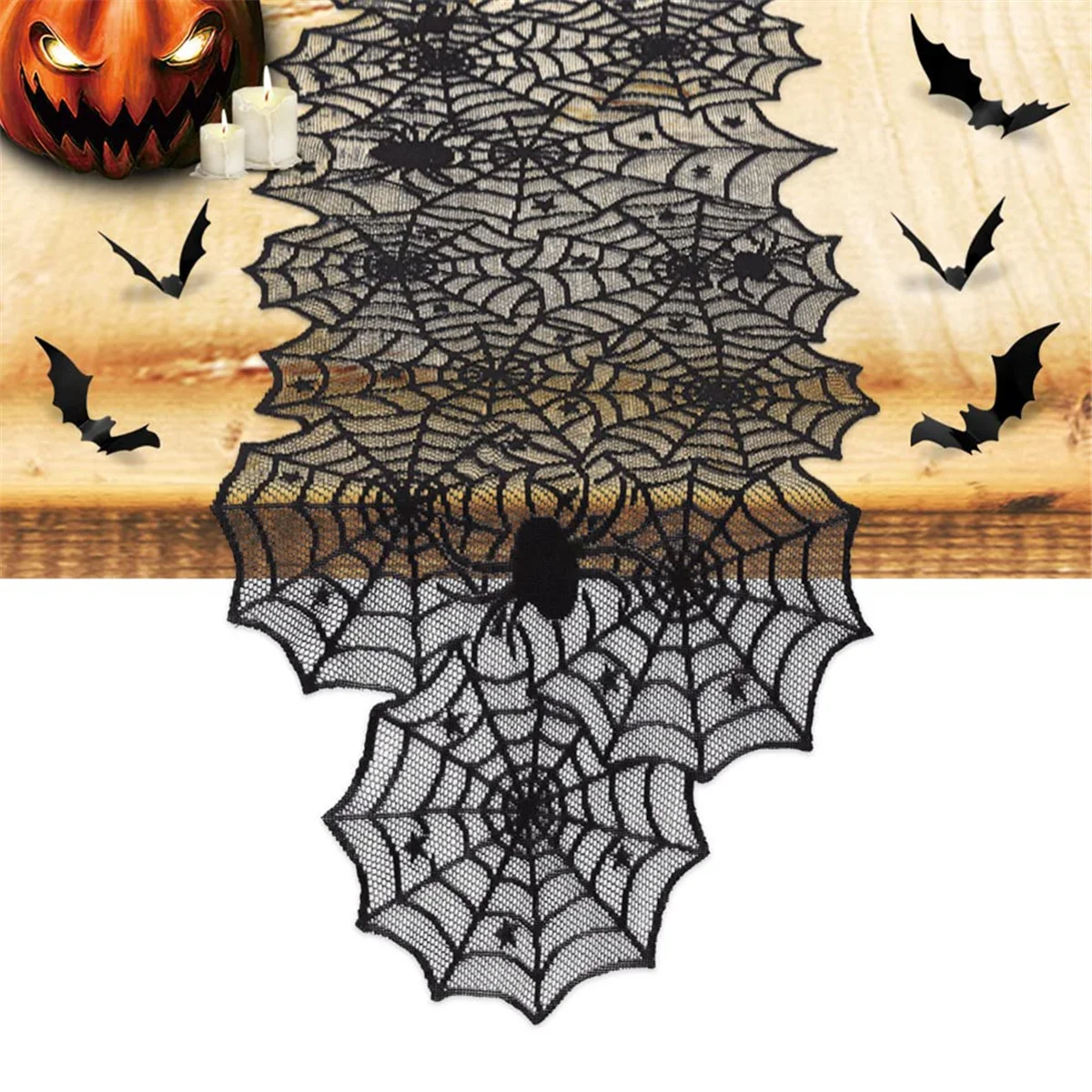 Decoración Halloween: tela araña, mantel y camino de mesa temático - imagen 3