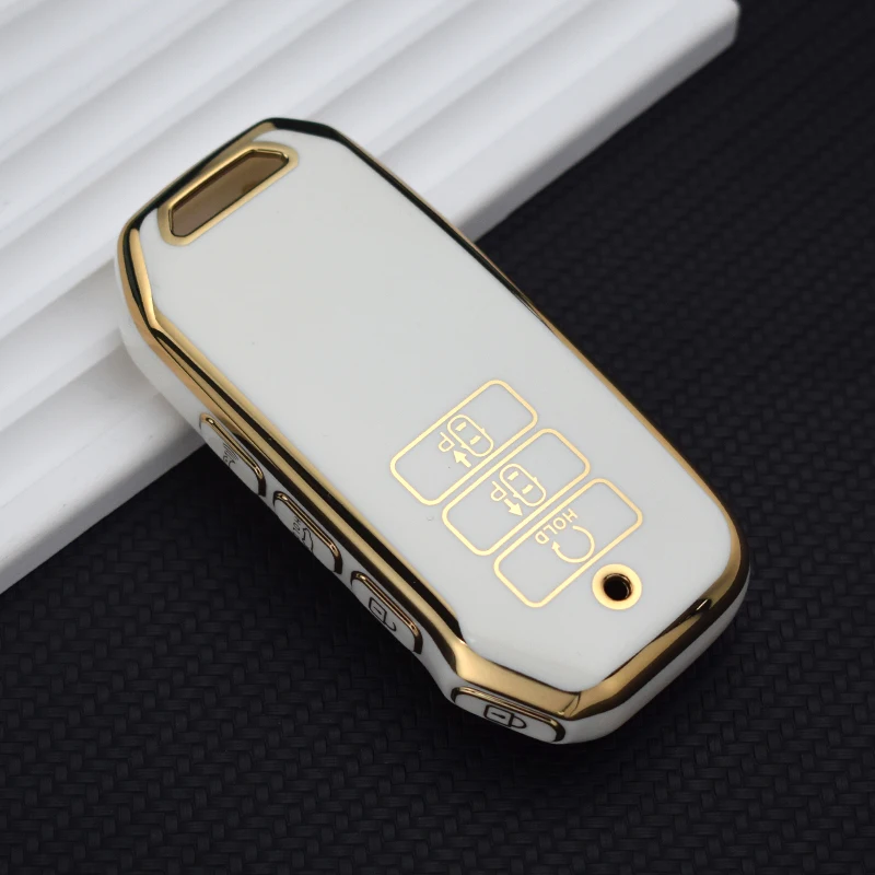 Carcasa de llave con borde dorado de TPU, soporte Fob para Kia Sorento MQ4 2020 2021 2022 EV6 K8 v6, funda protectora para llave remota de coche con 7 botones - imagen 5