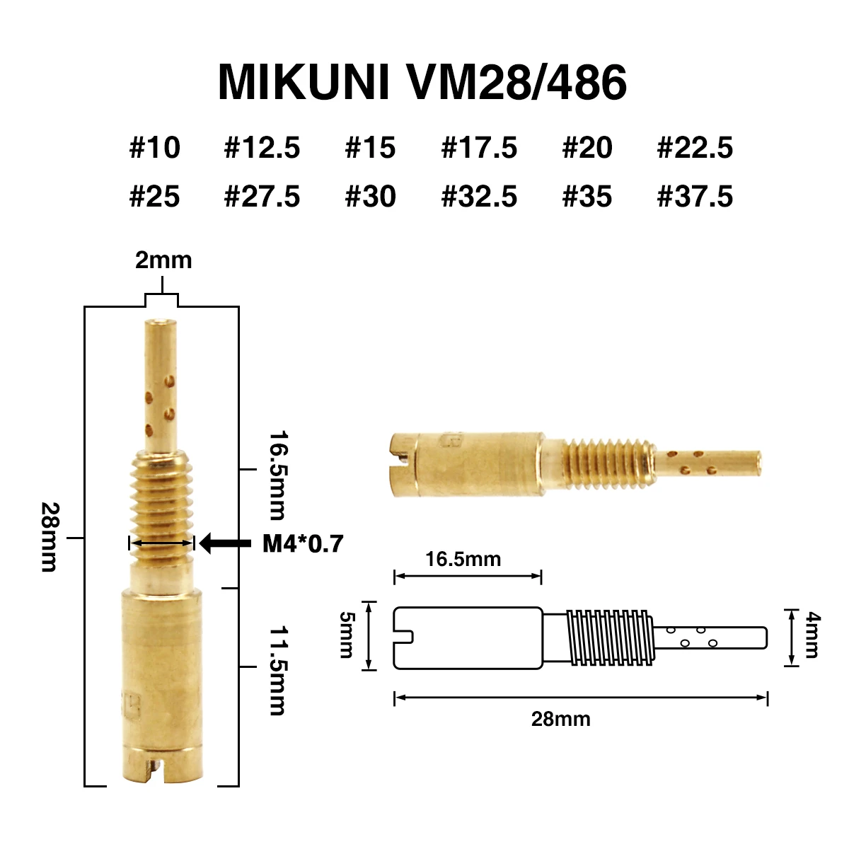 Chorros piloto para carburador Mikuni RS