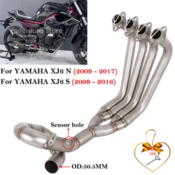 Yamaha XJ6 N/S 2009-2017 Escape medio delantero 51mm acero inoxidable