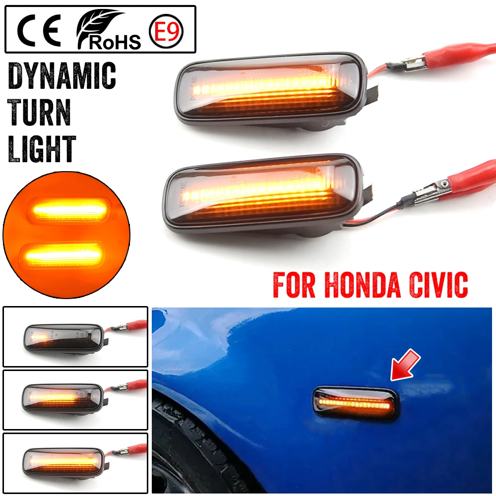 Luces LED de posición dinámica con intermitente para Honda Civic EK - imagen 3
