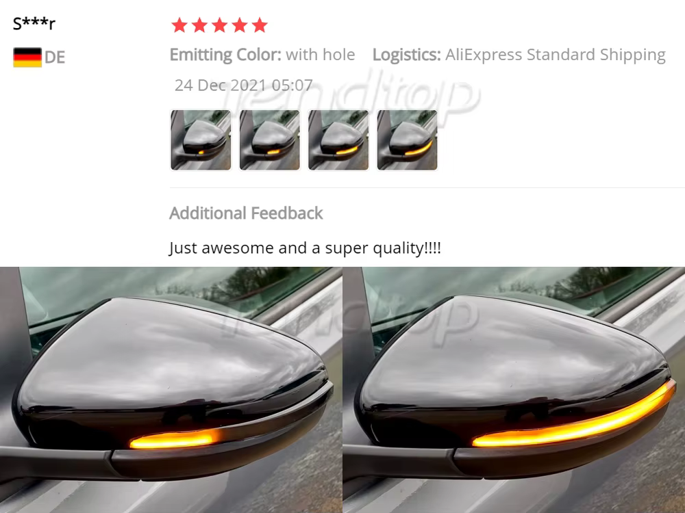 Intermitente LED dinámico para espejo lateral de Volkswagen