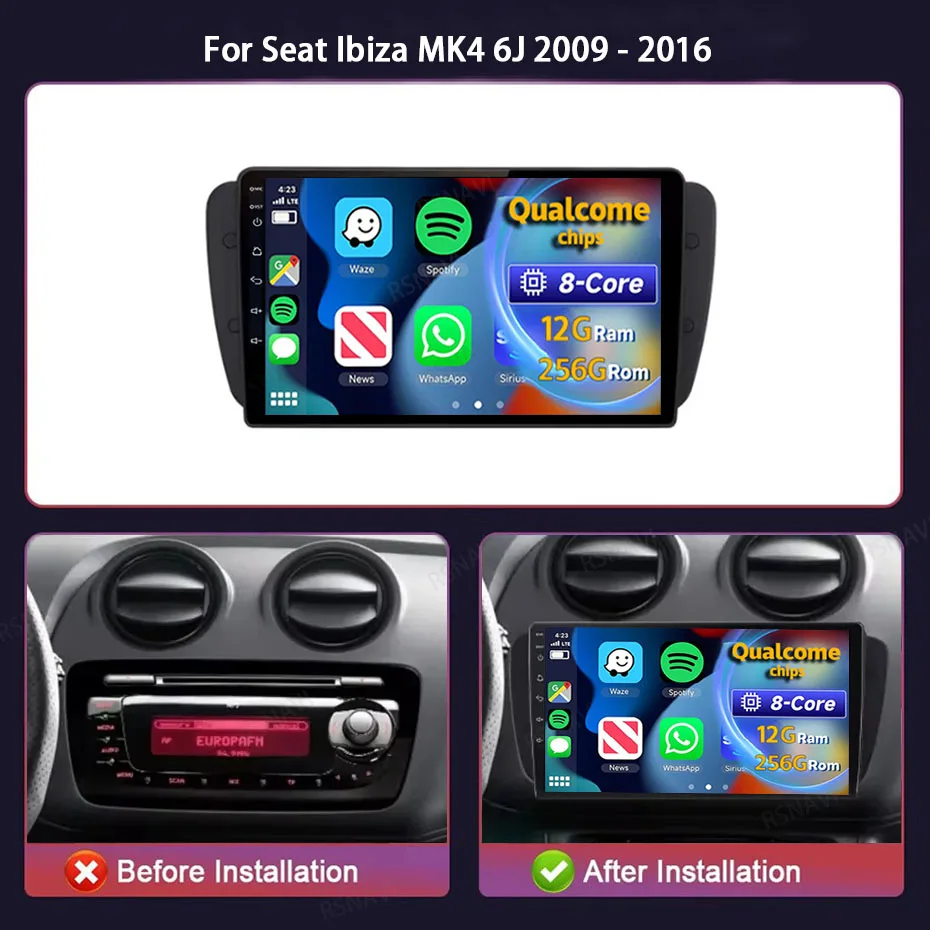 Radio multimedia Android 15 con CarPlay para SEAT Ibiza 6J (2009-2016) - imagen 2