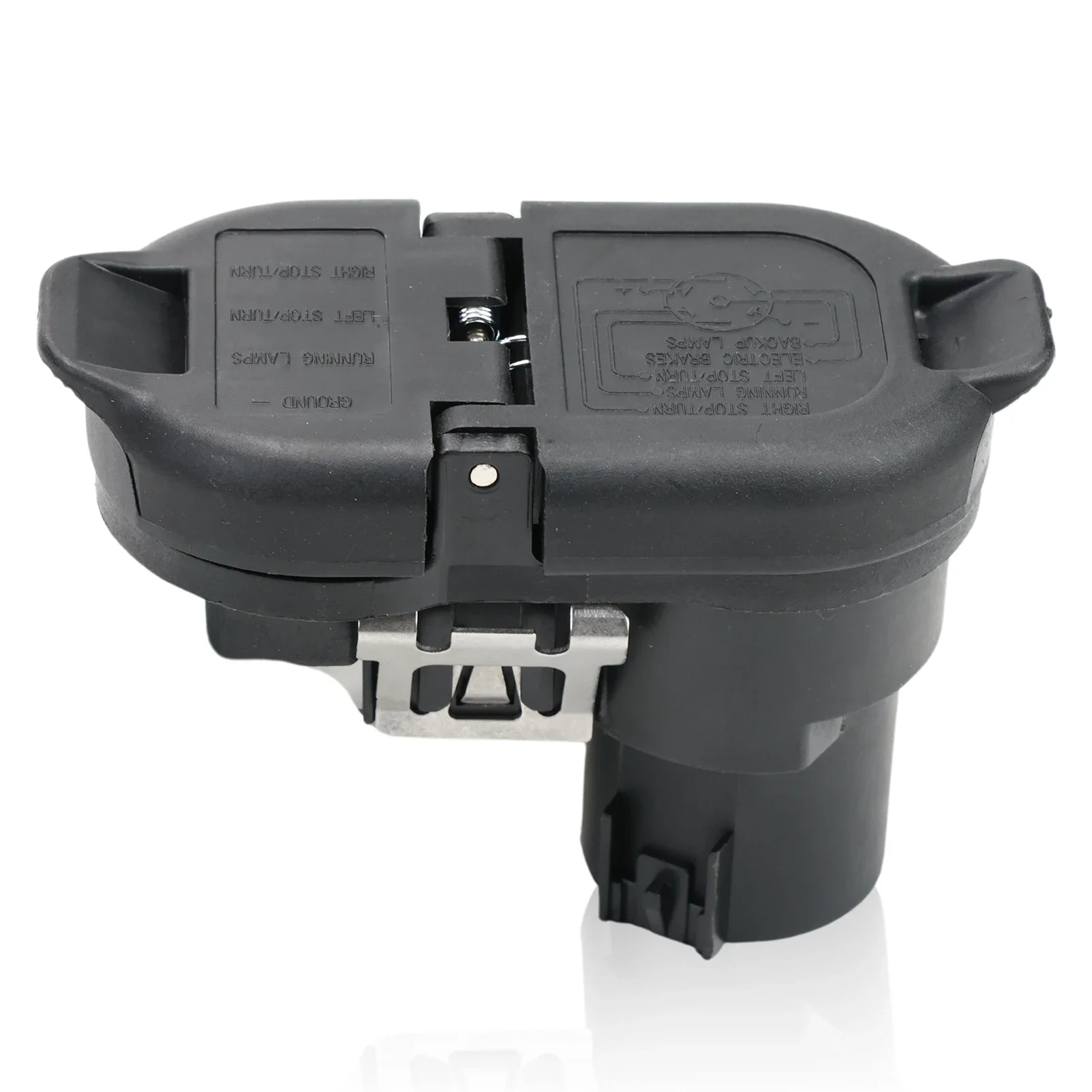 Vista del conector eléctrico de remolque de 4 y 7 pines
