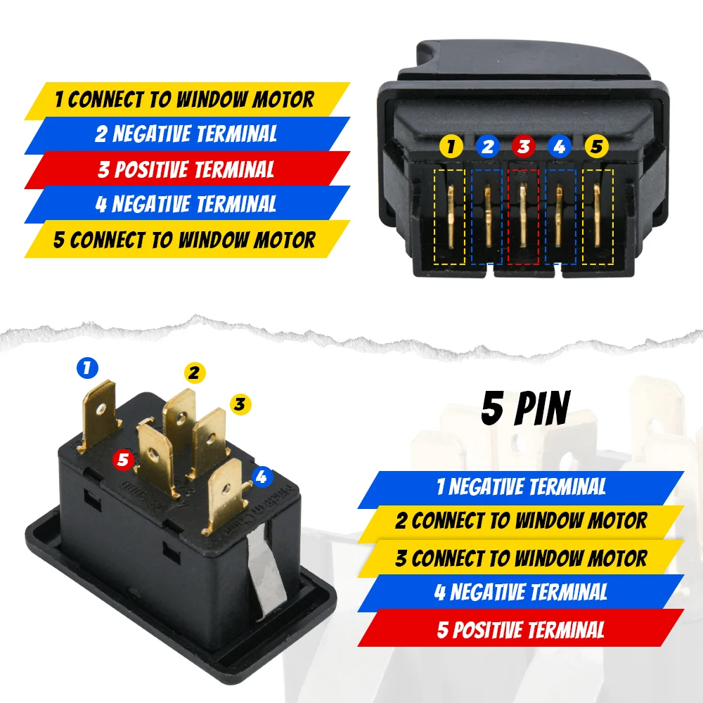 Interruptor universal de elevalunas 12 V, 20 A y 5 pines - imagen 5