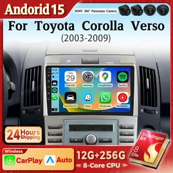 Radio Android 15 2K con CarPlay para Toyota Corolla Verso 2004-2009