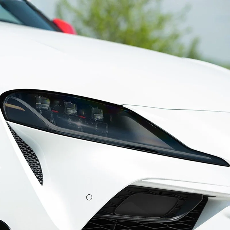 Película protectora para faros de coche, pegatina de TPU negra ahumada para Toyota RAV4 Corolla Camry Supra 86 Avalon Land Cruiser Prado Highland - imagen 2