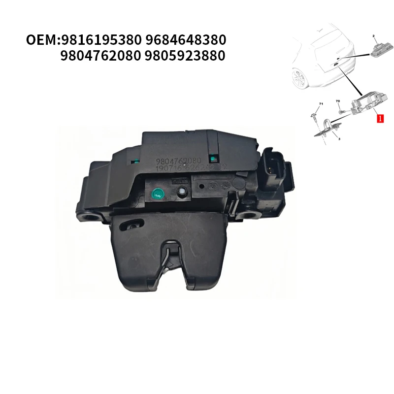 9804762080 Original nuevo cerradura de puerta trasera para Peugeot 3008 4008 5008 308S Citroen C4 Picasso DS 9816195380 9684648380
