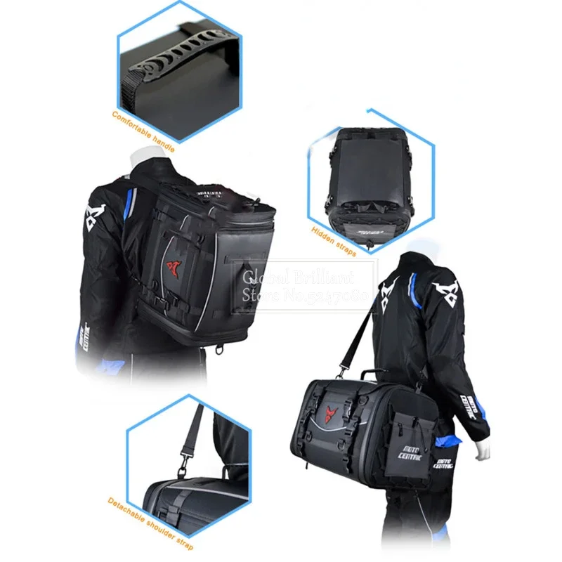 Bolsa trasera extensible e impermeable para moto, reflectante - imagen 4
