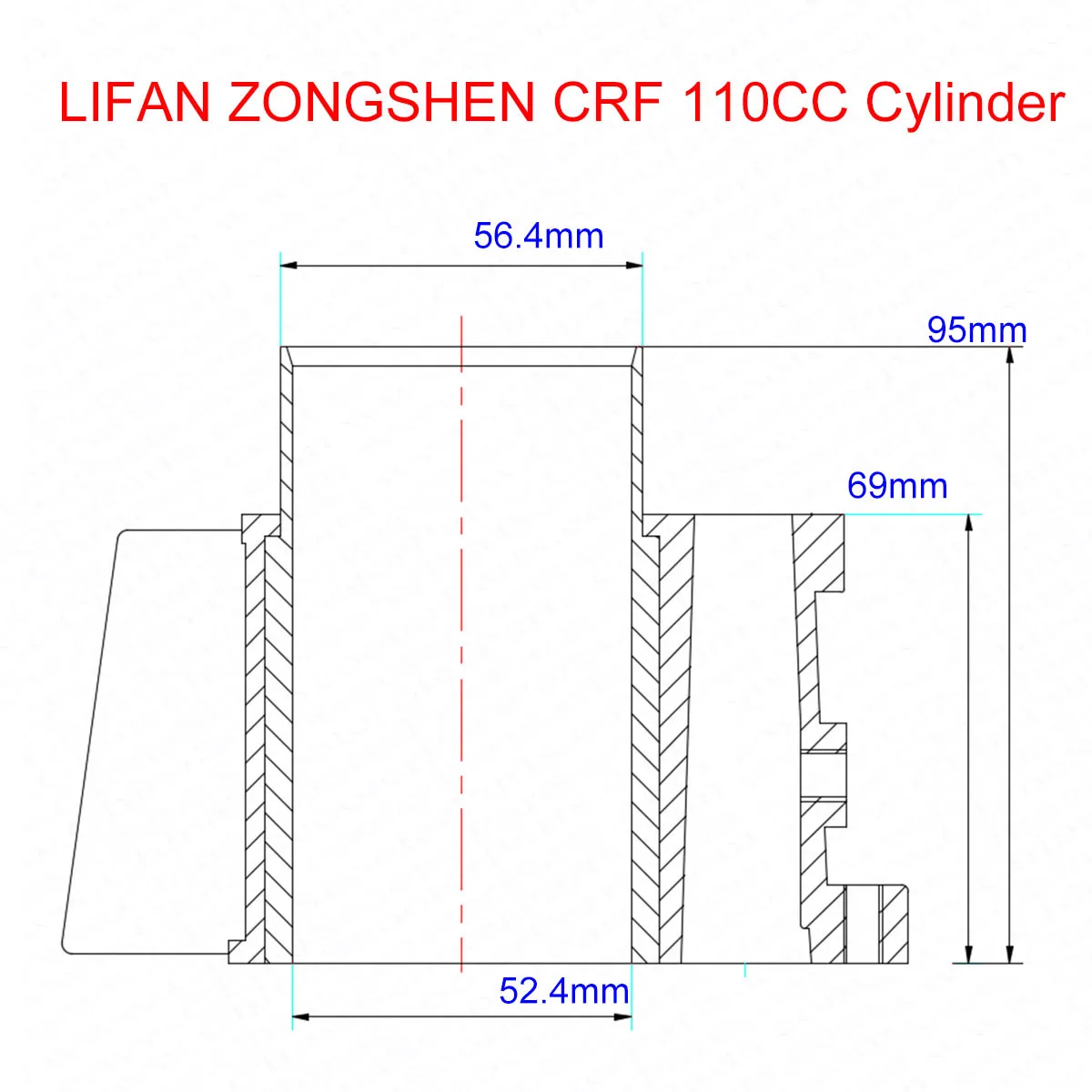 Kit de juntas de anillo de pistón de cilindro, 52,4mm, 13mm, 110CC, Dirt Bike, Pit Bike, ATV Quad - imagen 5