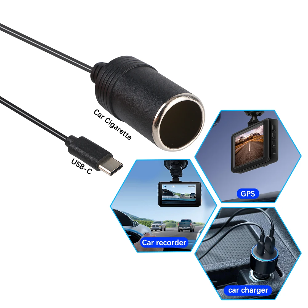 Convertidor USB-C de 5 V a 12 V con toma de mechero para coche - imagen 5